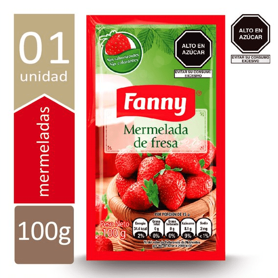 Fanny mermelada de fresa SACHET 100 gr