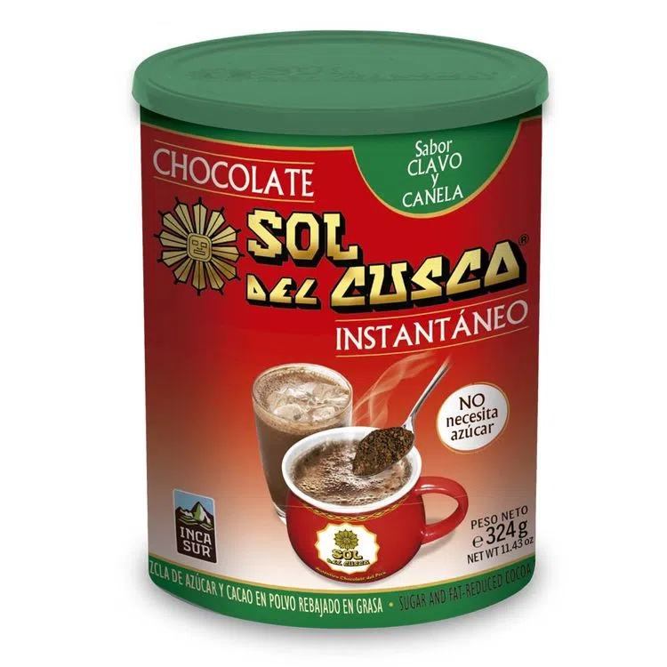 Sol del cusco choco instantaneo sabor canela y clavo LATA 324 gr