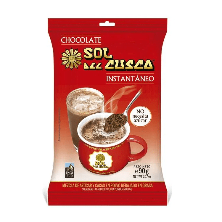 Sol del cusco chocolate instantaneo SOBRE 90 gr