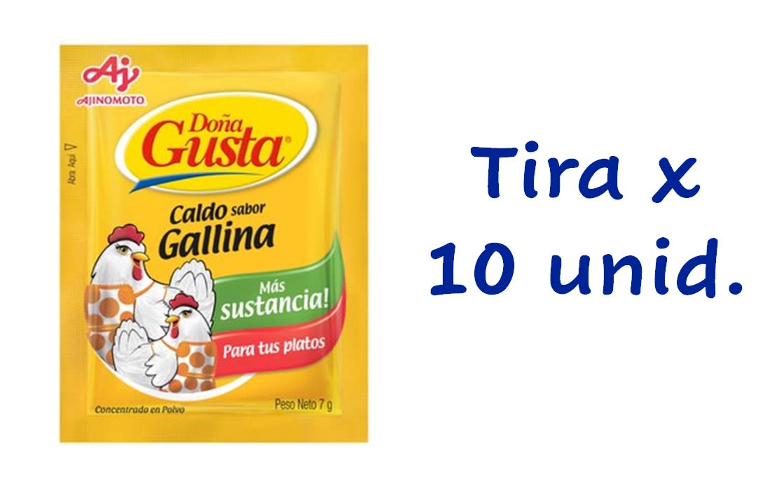 Doña gusta sabor gallina tira x 10 unidades