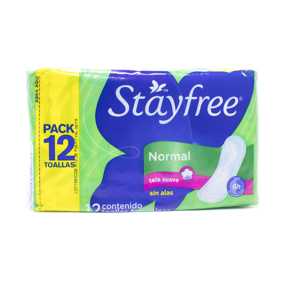 Stayfree normal x 12 toallas