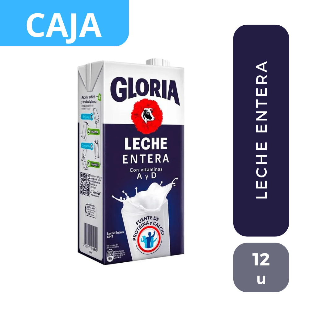 CJ gloria azul entera uht caja 946ml x 12 unid