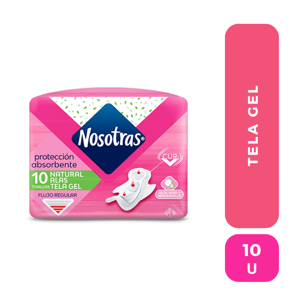 Nosotras alas tela gel 10 unidades