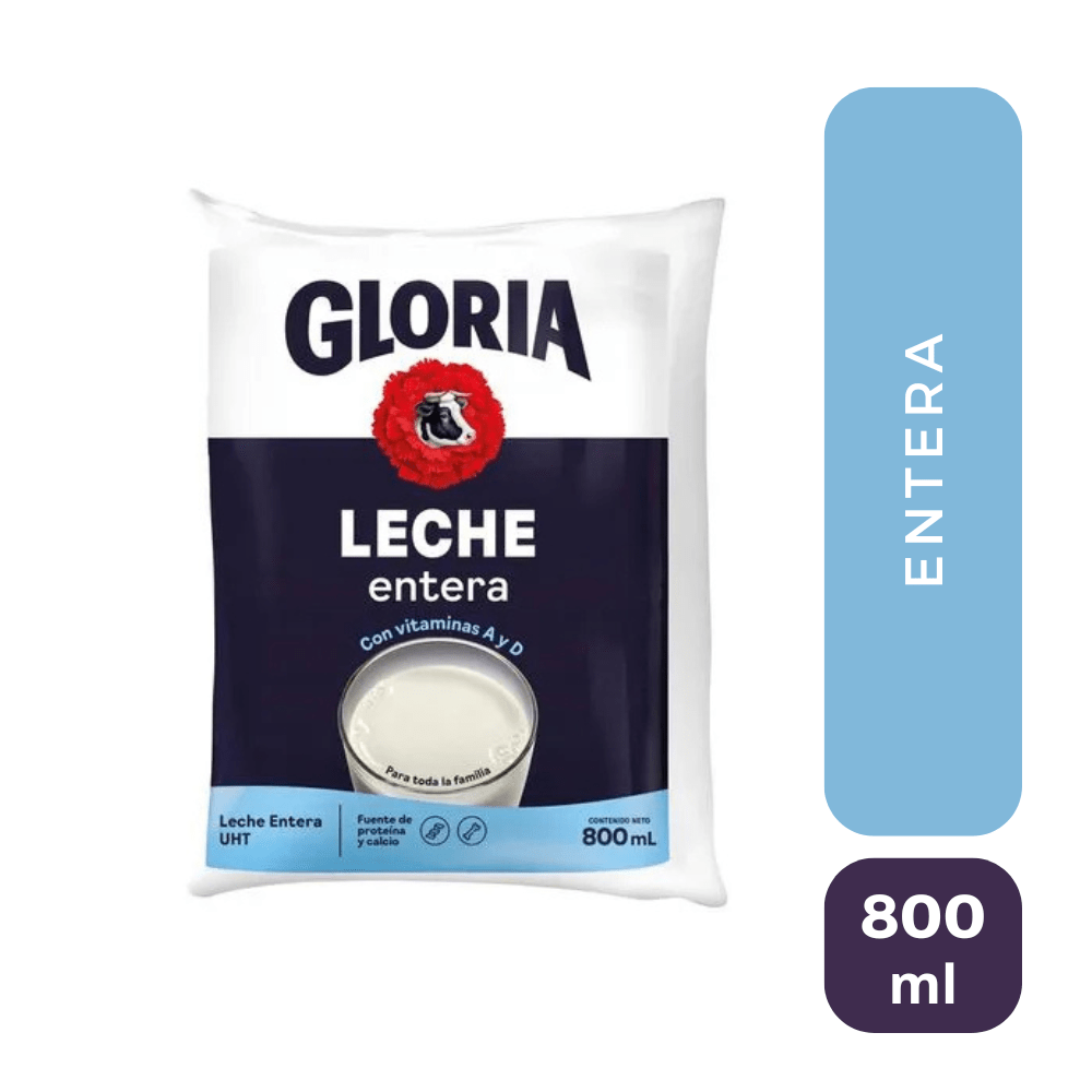 Gloria entera UHT bolsa 800 ml
