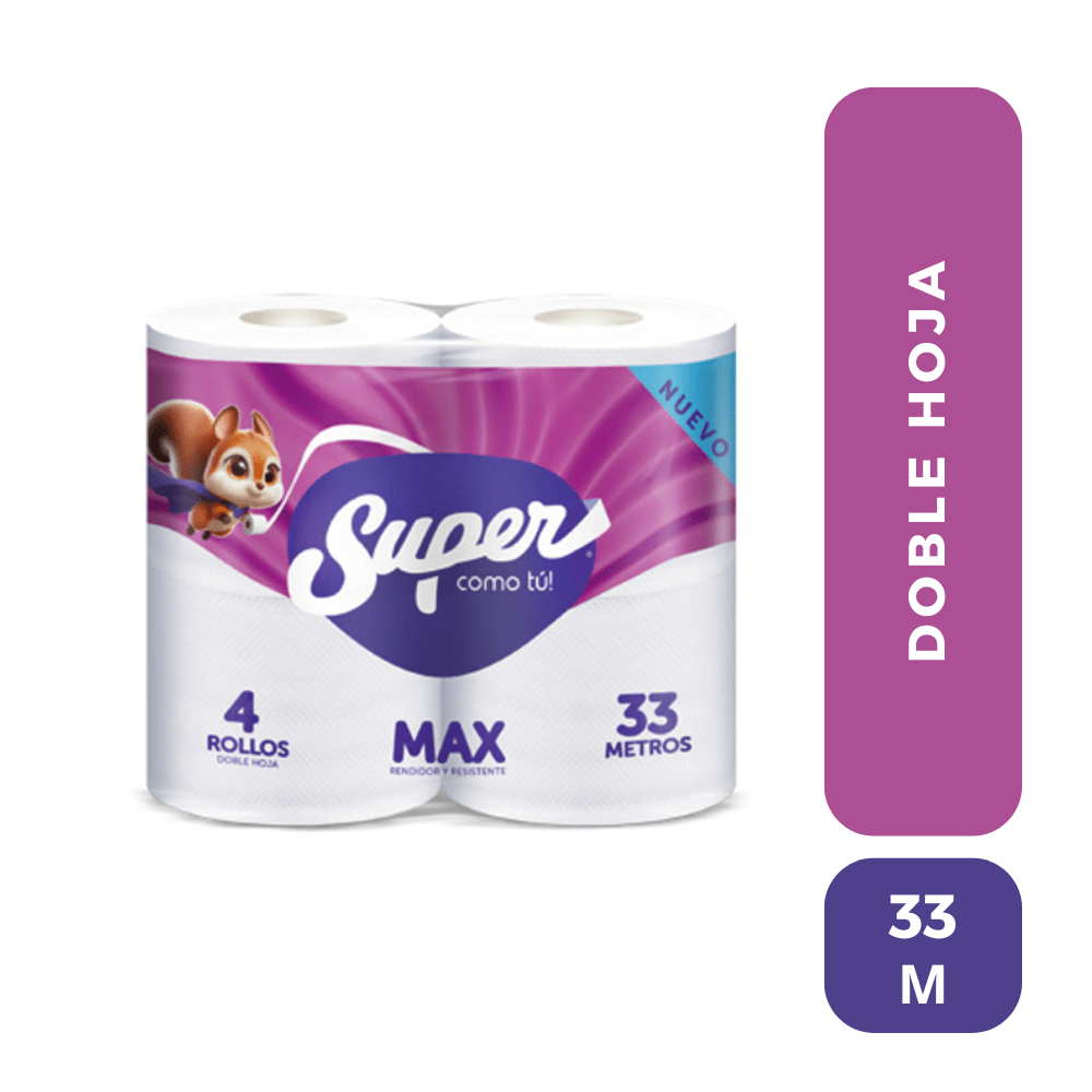 Super max ph 33 metros x 04 rollos