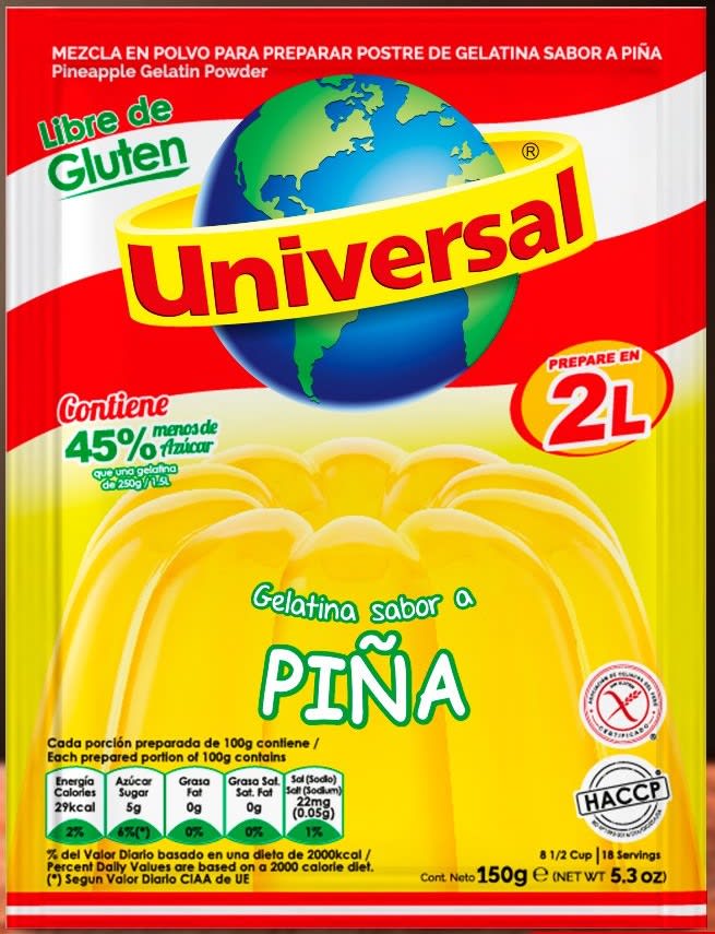Universal gelatina piña 130 GR