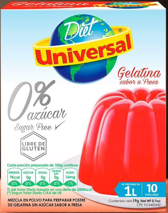 Universal gelatina fresa 0% azucar