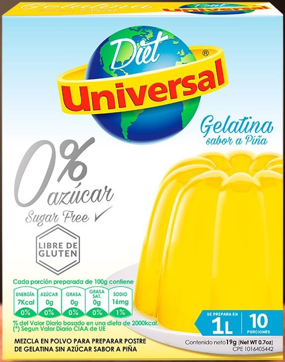 Universal gelatina piña 0% azucar