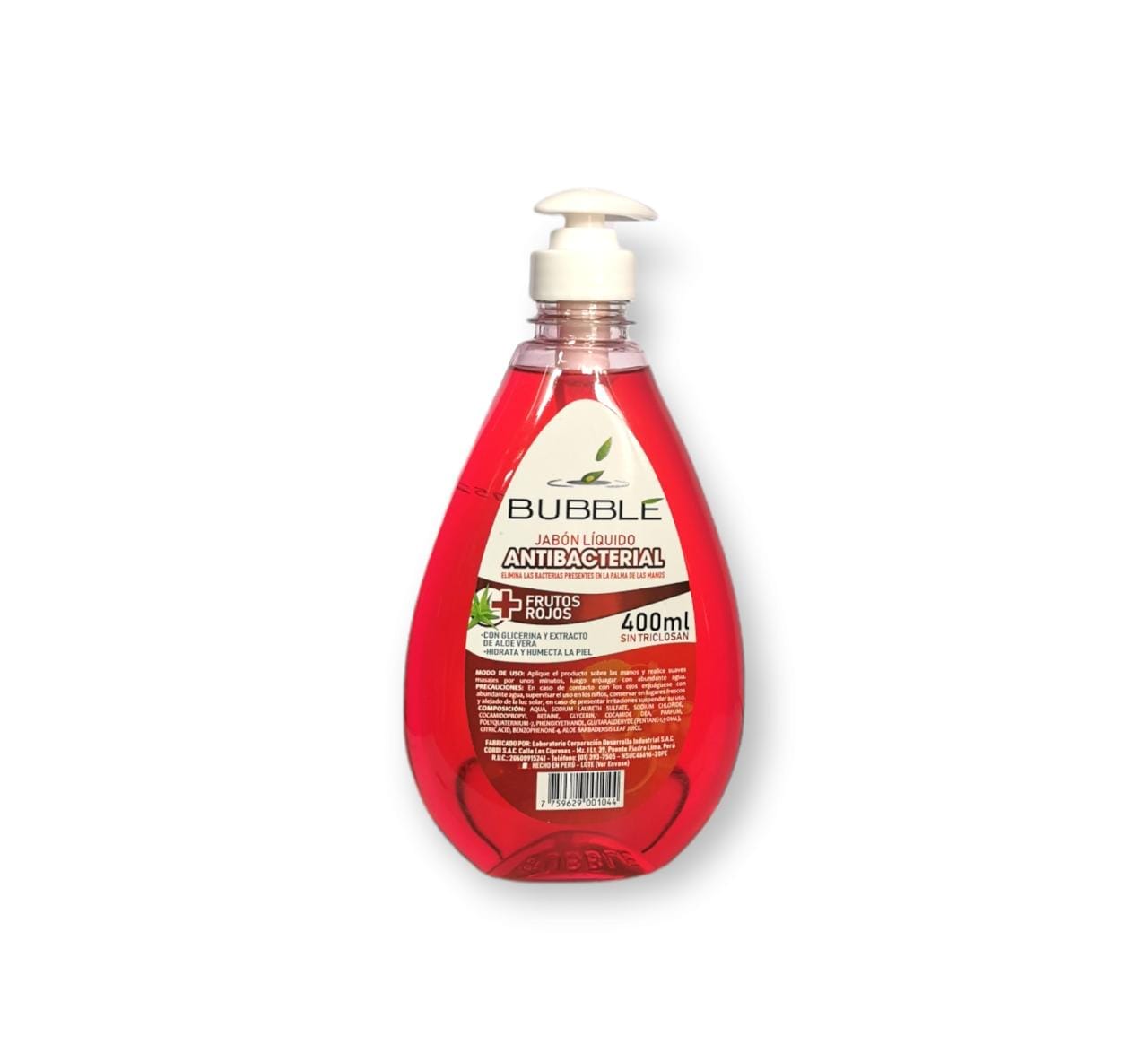 Bubble jabon liquido antibacterial frutos rojos 400 ml | Rol Market