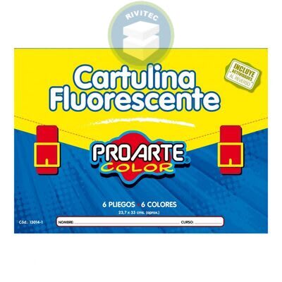 ESTUCHE CARTULINA FLUOR PROARTE