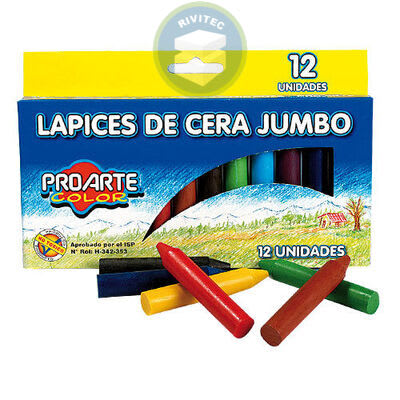 LAPICES DE CERA 12 COLORES JUMBO PROARTE