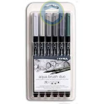 SET AQUA BRUSH 6 COL GRISES