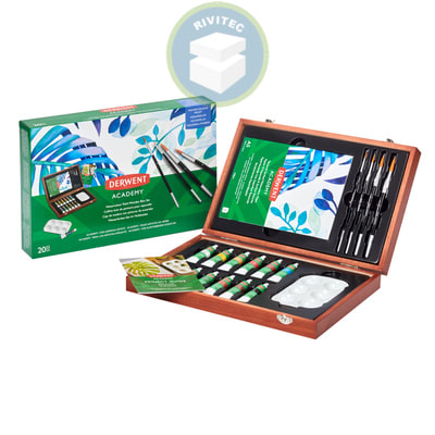 SET ACUARELA CAJA MADERA DERWENT