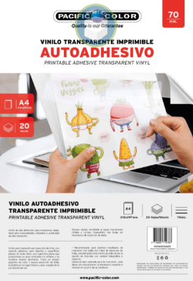 VINILO ADHESIVO TRANSPARENTE A4 70MICR