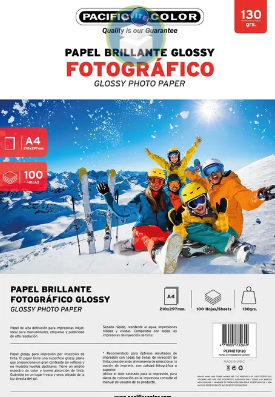 PAPEL FOTOGRÁFICO 130 GR 100 UNIDADES