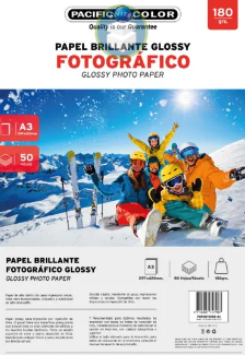 PAPEL FOTOGRAFICO GLOSSY A3 180G 50HOJAS