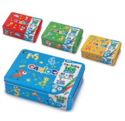 PLUMONES 100 UNID CAJA METALICA CARIOCA