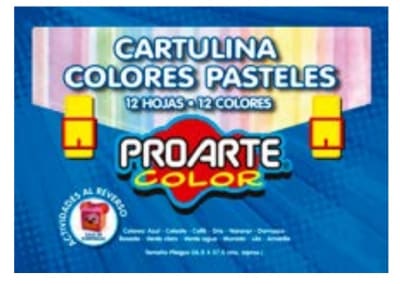 ESTUCHE CARTULINAS COLORES PASTELES