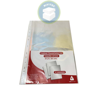 FUNDAS PLÁSTICAS PAQUETE 10 UNIDADES TAMAÑO OFICIO
