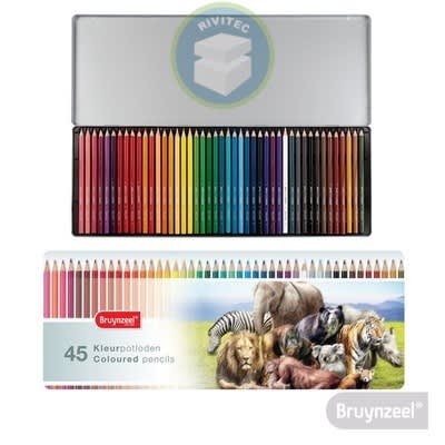 LAPICES 45 COLORES HEXAGONAS EN CAJA METAL