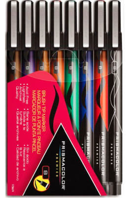 MARCADOR PUNTA PINCEL 8 COLORES