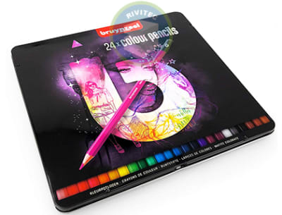 LAPICES HEXAGONALES 24 COLORES EN CAJA METALICA