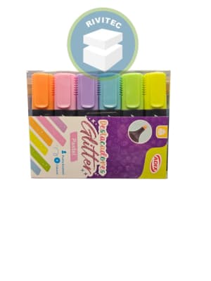 DESTACADORES PASTEL GLITTER