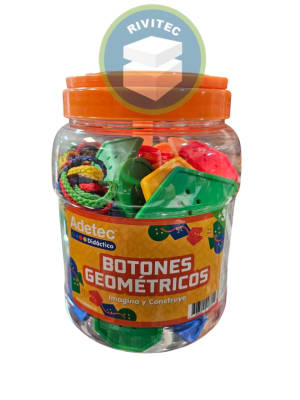 BOTONES GEOMETRICOS PARA HILAR ADETEC 100 PIEZAS