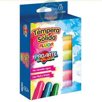 TEMPERA SOLIDA FLUOR 6 COLORES