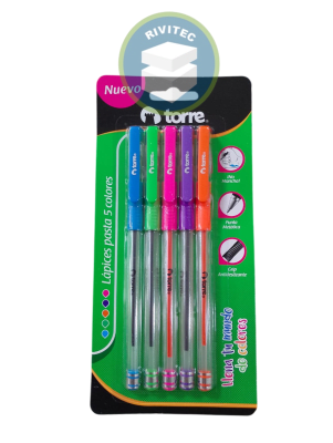 SET LAPICES DE PASTA 5 COLORES