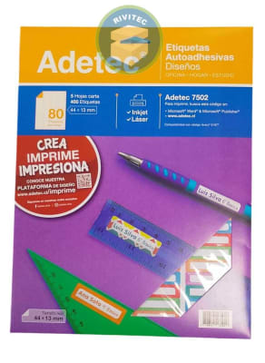 ETIQUETA DISEÑO ESCOLAR 44*13 5 HOJAS