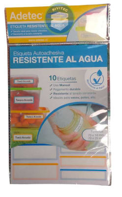 ETIQUETA RESISTENTE AL AGUA