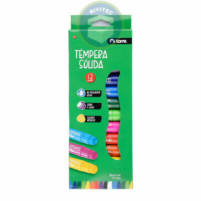 TEMPERA SOLIDA 12 COLORES TORRE1