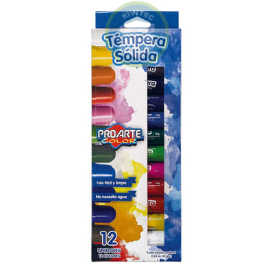 TEMPERA SOLIDA 12 COLORES PROARTE1