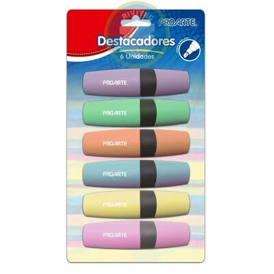 DESTACADORES PASTELES 6 UNIDADES 1
