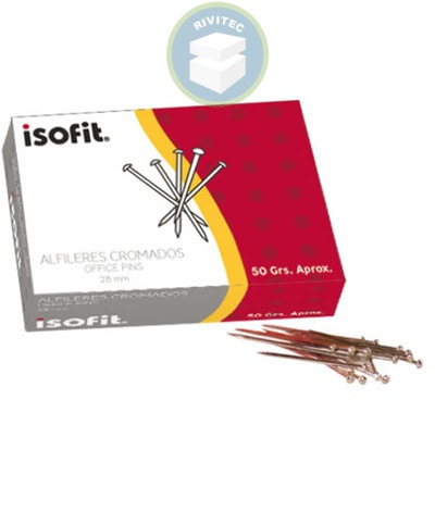 ALFILERES CROMADOS 28 MM ISOFI 1