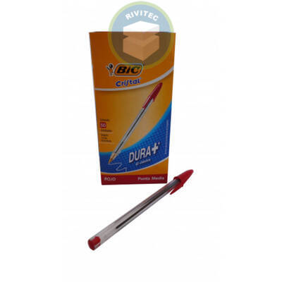 CAJA DE LÁPIZ BIC COLOR ROJO PUNTA MEDIA 50 UNIDADES1