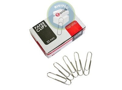 CLIPS METÁLICOS PUNTA REDONDOS 33MM 100 UNIDADES1