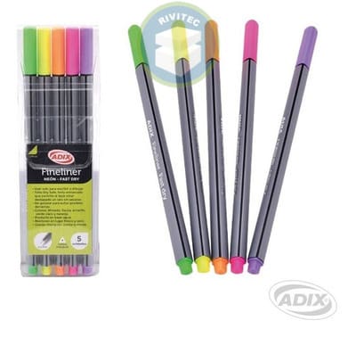 FINELINER 5 COLORES NEON1