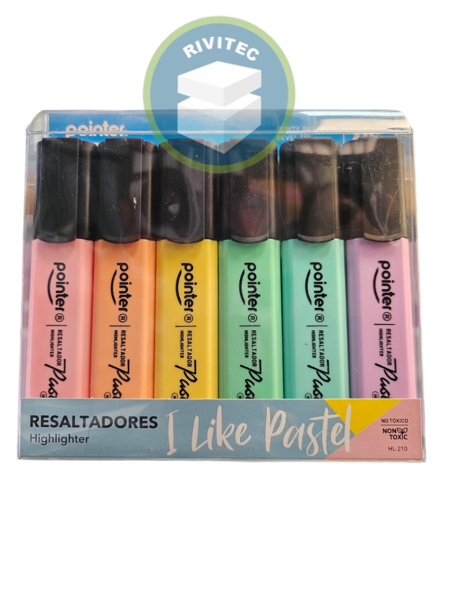 DESTACADORES PASTEL 6 COLORES POINTER2