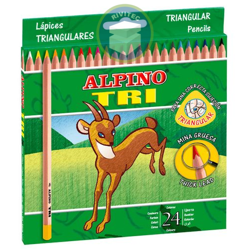 LAPICES ALPINO TRIANGULAR 24 COLORES ALPINO1