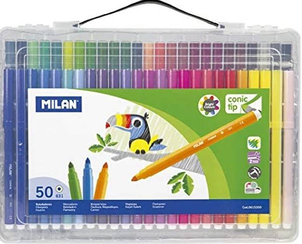 MALETIN ROTULADORES CONICOS 50 COLORES MILAN1