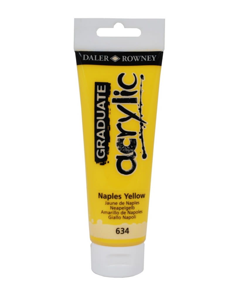 ACRILICO 120ML NAPLES YELLOW 634 DALER ROWNEY1