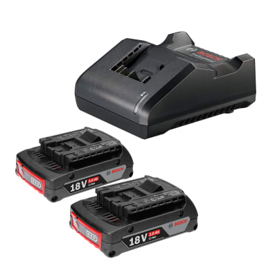 Kit Bosch: 2 Baterías 18V (2.0 Ah) + Carg GAL 18V-20 – 1600.A02.RN1
