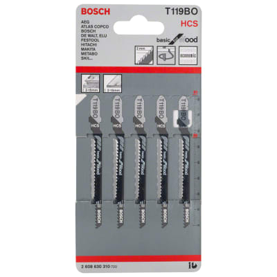 Hoja Caladora para Madera T119BO x5 Unidades Bosch 2608.630.310
