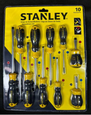 PROMO JUEGO DESARMADOR 10 PIEZAS CUSHION GRIP 60-100 STANLEY