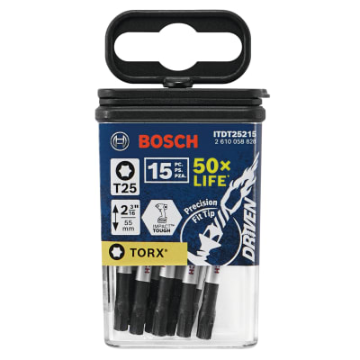 Paquete de 15 Punteras Para Atornillar Torx #25 Bosch ITDT25215