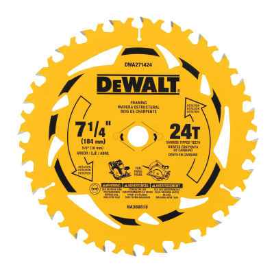 Disco de Sierra Circular 7-1/4'' 24 Dientes para Madera Dewalt DWA271424