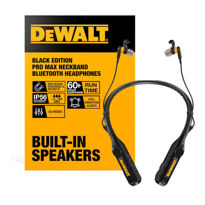 Auriculares Bluetooth Color Negro 2 en 1 con Banda para el Cuello Dewalt DXMA1902093-B