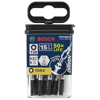 Paquete de 15 Punteras Para Atornillar Torx #20 Bosch ITDT20215